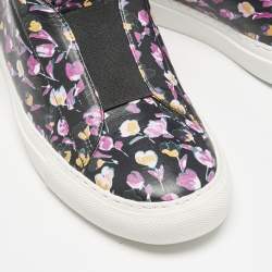 Versace Multicolor Floral Print Leather Medusa High Top Sneakers Size 38