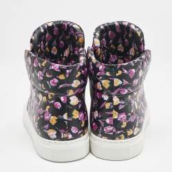 Versace Multicolor Floral Print Leather Medusa High Top Sneakers Size 38