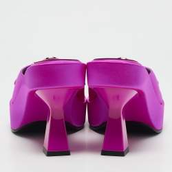 Versace Fuchsia Satin Medusa Biggie Mules Size 37