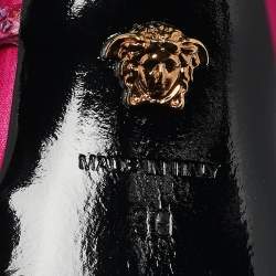 Versace Pink Satin Crystal Embellished Platform Sandals Size 39