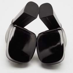 Versace Black Leather Platform Mules Size 41