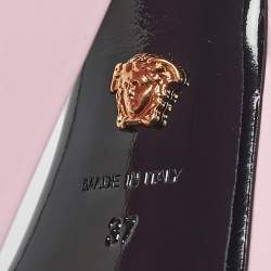 Versace Light Pink Leather Platform Mules Size 37