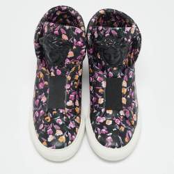 Versace Multicolor Printed Leather Medusa Strap High Top Sneakers Size 40