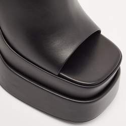 Versace Black Leather Aevitas Platform Mules Size 40