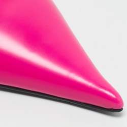 Versace Pink Brushed Leather Pin-Point Slingback Pumps Size 35