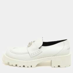 Versace White Leather Medusa Loafers Size 39.5