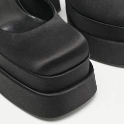 Versace Black Satin Medusa Aevitas Double Platform Pumps Size 39