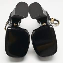 Versace Black Satin Medusa Aevitas Double Platform Pumps Size 39