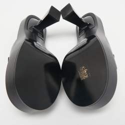 Versace Black Leather Medusa Biggie Mules Size 38