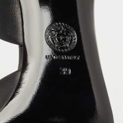 Versace Black Leather Medusa Slingback Pumps Size 39