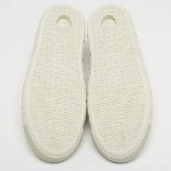 مملوكة مسبقًا حذاء رياضي فيرساتشي قماش مطبوع براقو أصفر/أسود غريكا مقاس 40