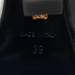 مملوكة مسبقًا Versace Silver Leather Safety Pin Ankle Strap Sandals Size 39