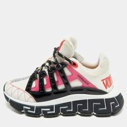 مملوكة مسبقًا Versace Trigreca Size 36 Multicolor Leather and Rubber Low Top Sneakers