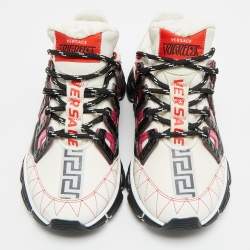 Pre Owned حذاء رياضي فيرساتشي تريجريكا جلد وقماش متعدد الألوان مقاس 37.5