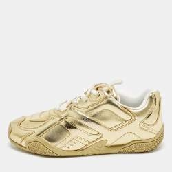 مملوكة مسبقًا Versace Galaxia Size 37 Gold Leather Low Top Sneakers