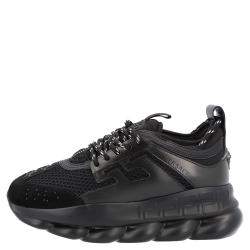 مملوكة مسبقًا Versace Black Chain Reaction Women's Sneakers Size EU 36.5