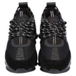 Pre Owned Versace Black Chain Reaction Women's Sneakers Size EU 39