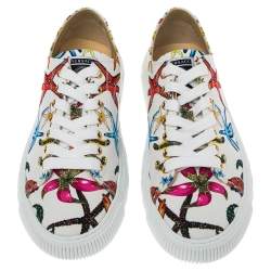 Versace Multicolor Canvas Starfish Print Low Top Sneakers Size 40