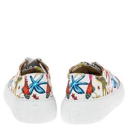 Versace Multicolor Canvas Starfish Print Low Top Sneakers Size 40