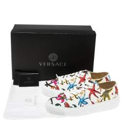 Versace Multicolor Canvas Starfish Print Low Top Sneakers Size 40