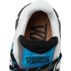 Pre Owned حذاء رياضي فيرساتشي رباط علوي دو لمير تايجريكا تريسور كانفاس وجلد أبيض مقاس 39