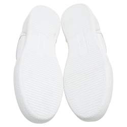 Pre Owned Versace White Leather Ilus Trainers Sneakers Size 41