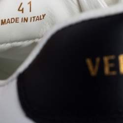 Pre Owned Versace White Leather Ilus Trainers Sneakers Size 41