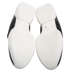 Pre Owned Versace Black Leather Medusa Strap Sneakers Size 39