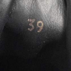 Pre Owned Versace Black Leather Medusa Strap Sneakers Size 39