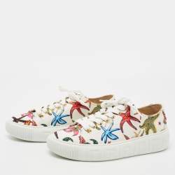Pre Owned Versace Multicolor Canvas Starfish Print Low Top Sneakers Size 38