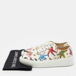 Pre Owned Versace Multicolor Canvas Starfish Print Low Top Sneakers Size 38