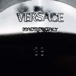 مملوكة مسبقًا Versace Black Leather Medusa Sandals Size 39