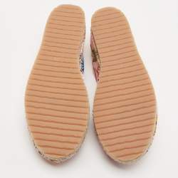 Versace Pink Brocade Fabric Espadrille Flats Size 38