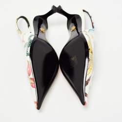 Versace Cream Patent Leather Medusa Slingback Pumps Size 40