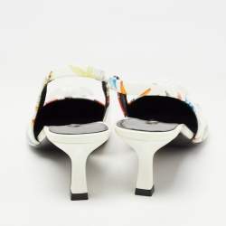 Versace Cream Patent Leather Medusa Slingback Pumps Size 40