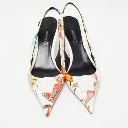 Versace Cream Patent Leather Medusa Slingback Pumps Size 40