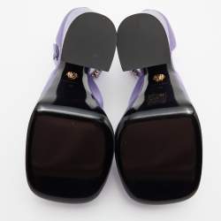 Versace Purple Satin Medusa Aevitas Double Platform Pumps Size 38