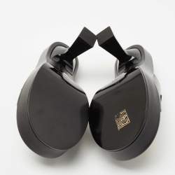 مملوكة مسبقًا Versace Black Leather Medusa Biggie Platform Slides Sandals Size 38