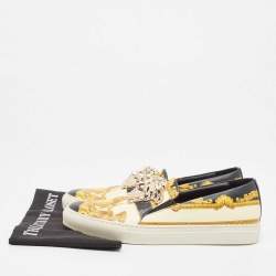Versace Multicolor Leather Medusa  Slip On Sneakers Size 40
