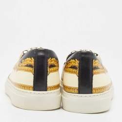 Versace Multicolor Leather Medusa  Slip On Sneakers Size 40