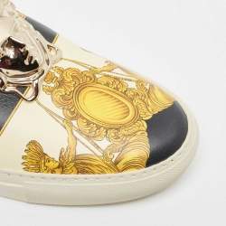 Versace Multicolor Leather Medusa  Slip On Sneakers Size 40