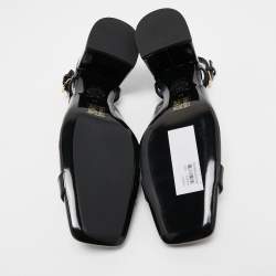 Versace Black Patent Leather Slingback Pumps Size 38
