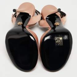 Versace Beige Satin Open Toe Ankle Strap Sandals Size 36
