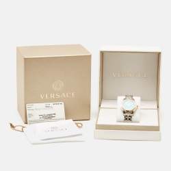 Versace Green Two-Tone Stainless Steel Greca VE6C00423 Women's Wristwatch 35 mm