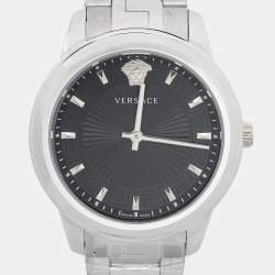 Versace Black Two-Tone Stainless Steel Greca VEPX01121 Women's Wristwatch 38 mm