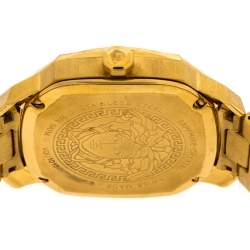 Versace Black Gold Plated Stainless Steel Dylos Icon VQU05 0015 Women's Wristwatch 38 mm