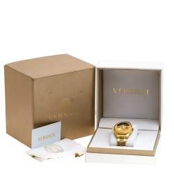 Versace Black Gold Plated Stainless Steel Dylos Icon VQU05 0015 Women's Wristwatch 38 mm