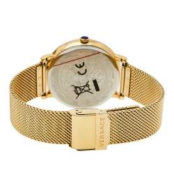 Pre Owned ساعة يد نسائية فيرساتشي V-Circle VE8102119 ستانلس ستيل ذهبي اللون ميدوسا سوداء 38 نن