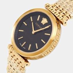 Pre Owned ساعة يد نسائية فيرساتشي في تويست VELS00819 ستانلس ستيل مطلي ذهب سوداء 36مم