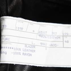 Pre Owned Versace Signature Black Leather Single Breasted Blazer L